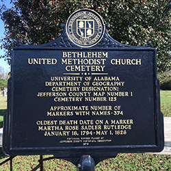 Bethlehem United Methodist Church Cemetery Historical Marker
